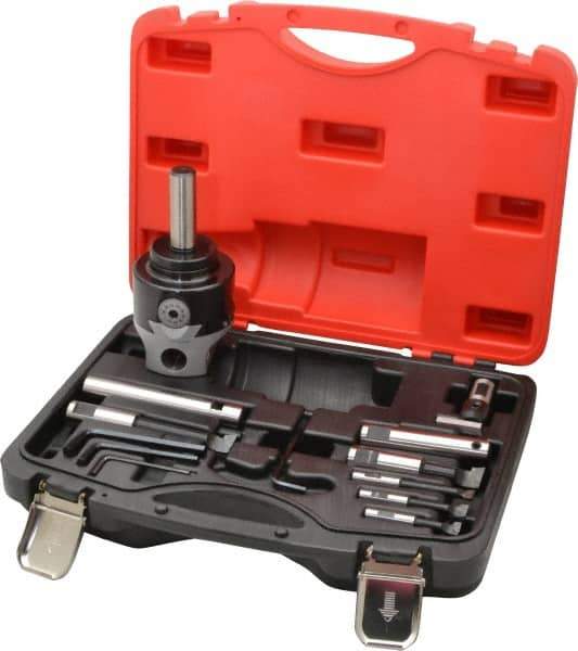 Accupro - 3 Inch Body, 3/4 Inch Boring Bar Hole Diameter, Manual Offset Boring Head - Threaded Mount, 1-1/2 - 18 Thread - Exact Tool & Supply