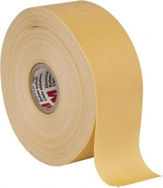 3M - 1-1/2" x 110', Yellow Cotton Cloth Electrical Tape - Series 2520, 8 mil Thick, 800 V/mil Dielectric Strength, 50 Lb./Inch Tensile Strength - Exact Tool & Supply