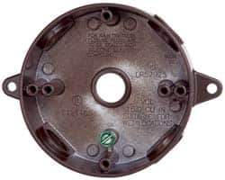 Cooper Crouse-Hinds - 1 Gang, (4) 1/2" Knockouts, Aluminum Round Outlet Box - 4-1/8" Overall Height x 4" Overall Width x 1-1/2" Overall Depth, Weather Resistant - Exact Tool & Supply