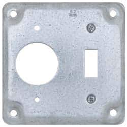 Cooper Crouse-Hinds - Electrical Outlet Box Steel Square Surface Cover - Exact Tool & Supply