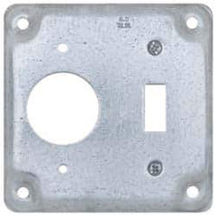 Cooper Crouse-Hinds - Electrical Outlet Box Steel Square Surface Cover - Exact Tool & Supply