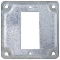 Cooper Crouse-Hinds - Electrical Outlet Box Steel Square Surface Cover - Exact Tool & Supply