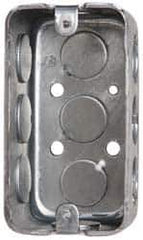 Cooper Crouse-Hinds - 1 Gang, (11) 1/2" Knockouts, Steel Rectangle Wall Box - 4" Overall Height x 2-1/8" Overall Width x 1-7/8" Overall Depth - Exact Tool & Supply