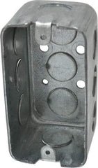 Cooper Crouse-Hinds - 1 Gang, (11) 1/2" Knockouts, Steel Rectangle Wall Box - 4" Overall Height x 2-1/8" Overall Width x 2-1/8" Overall Depth - Exact Tool & Supply