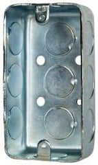 Cooper Crouse-Hinds - 1 Gang, (11) 1/2" Knockouts, Steel Rectangle Wall Box - 4" Overall Height x 2-1/8" Overall Width x 1-1/4" Overall Depth - Exact Tool & Supply