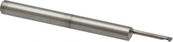 Accupro - 0.3" Cutting Depth, 40 to 80 TPI, 0.06" Diam, Internal Thread, Solid Carbide, Single Point Threading Tool - Bright Finish, 1-1/2" OAL, 1/8" Shank Diam, 0.02" Projection from Edge, 60° Profile Angle - Exact Tool & Supply