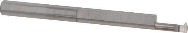 Accupro - 0.2" Cutting Depth, 32 to 64 TPI, 0.09" Diam, Internal Thread, Solid Carbide, Single Point Threading Tool - Bright Finish, 1-1/2" OAL, 1/8" Shank Diam, 0.025" Projection from Edge, 60° Profile Angle - Exact Tool & Supply