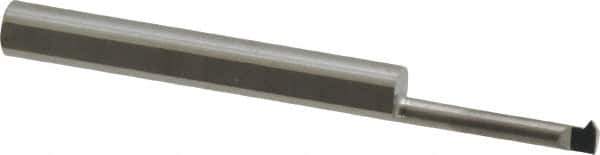 Accupro - 0.6" Cutting Depth, 24 to 56 TPI, 0.12" Diam, Internal Thread, Solid Carbide, Single Point Threading Tool - Bright Finish, 2" OAL, 3/16" Shank Diam, 0.03" Projection from Edge, 60° Profile Angle - Exact Tool & Supply