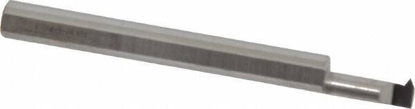 Accupro - 0.35" Cutting Depth, 20 to 56 TPI, 0.15" Diam, Internal Thread, Solid Carbide, Single Point Threading Tool - Bright Finish, 2" OAL, 3/16" Shank Diam, 0.035" Projection from Edge, 60° Profile Angle - Exact Tool & Supply