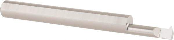 Accupro - 1/2" Cutting Depth, 18 to 56 TPI, 0.18" Diam, Internal Thread, Solid Carbide, Single Point Threading Tool - Bright Finish, 2-1/2" OAL, 1/4" Shank Diam, 0.04" Projection from Edge, 60° Profile Angle - Exact Tool & Supply