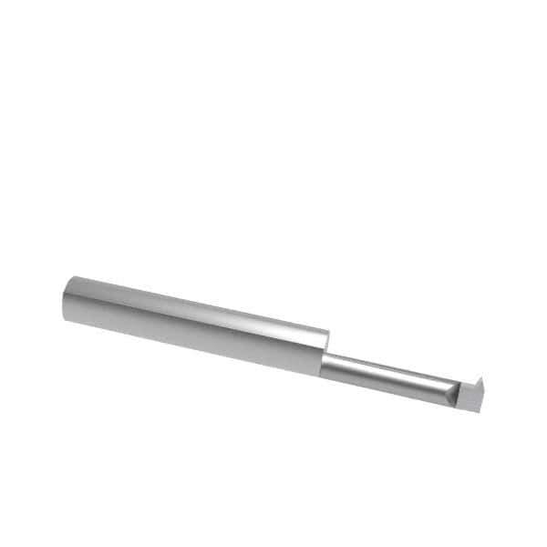 Accupro - 1" Cutting Depth, 16 to 40 TPI, 0.2" Diam, Internal Thread, Solid Carbide, Single Point Threading Tool - Bright Finish, 2-1/2" OAL, 1/4" Shank Diam, 0.045" Projection from Edge, 60° Profile Angle - Exact Tool & Supply