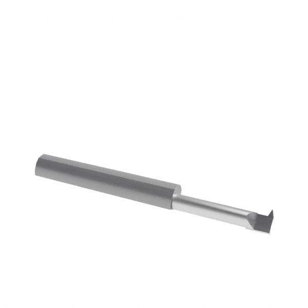 Accupro - 0.6" Cutting Depth, 14 to 40 TPI, 0.23" Diam, Internal Thread, Solid Carbide, Single Point Threading Tool - Bright Finish, 2-1/2" OAL, 5/16" Shank Diam, 0.055" Projection from Edge, 60° Profile Angle - Exact Tool & Supply