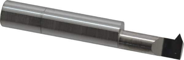 Accupro - 3/4" Cutting Depth, 8 to 32 TPI, 0.36" Diam, Internal Thread, Solid Carbide, Single Point Threading Tool - Bright Finish, 2-1/2" OAL, 3/8" Shank Diam, 0.08" Projection from Edge, 60° Profile Angle - Exact Tool & Supply