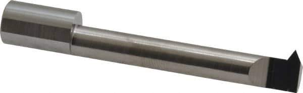 Accupro - 1.8" Cutting Depth, 8 to 32 TPI, 0.36" Diam, Internal Thread, Solid Carbide, Single Point Threading Tool - Bright Finish, 3" OAL, 3/8" Shank Diam, 0.08" Projection from Edge, 60° Profile Angle - Exact Tool & Supply
