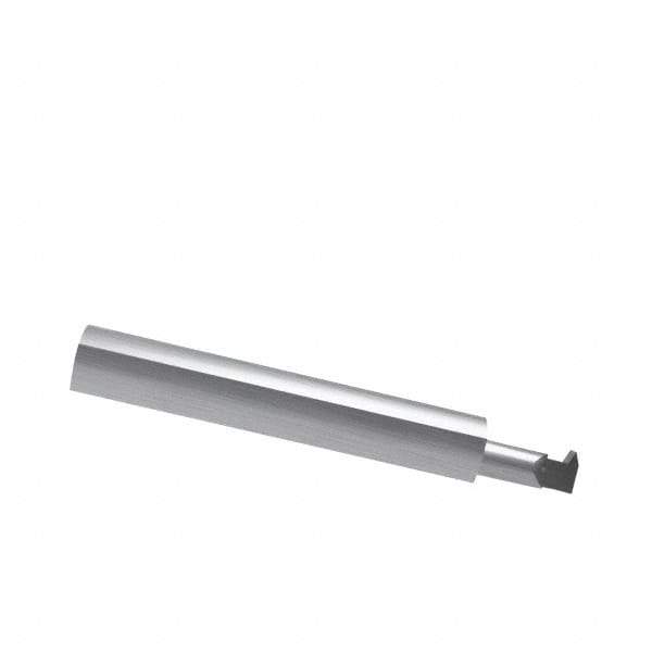 Accupro - 3/4" Cutting Depth, 8 to 32 TPI, 0.49" Diam, Internal Thread, Solid Carbide, Single Point Threading Tool - Bright Finish, 3" OAL, 1/2" Shank Diam, 0.12" Projection from Edge, 60° Profile Angle - Exact Tool & Supply