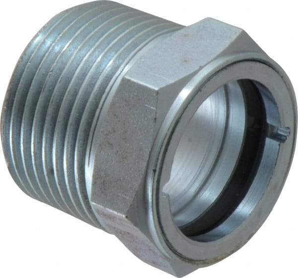 Trico - 2" Sight Diam, 1" Thread, 1-1/4" OAL, Viewport Sight Glass & Flow Sight - 1-5/16" Hex Head, Without Baffle - Exact Tool & Supply