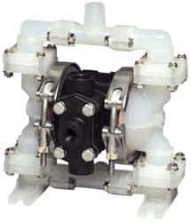 SandPIPER - 1/4" NPT, Nonmetallic, Air Operated Diaphragm Pump - Santoprene Diaphragm, Conductive Acetal Housing - Exact Tool & Supply