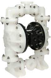 SandPIPER - 1-1/2" NPT, Nonmetallic, Air Operated Diaphragm Pump - PTFE Diaphragm, Polypropylene Housing - Exact Tool & Supply