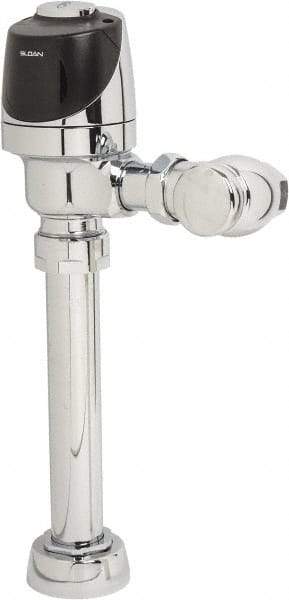 Sloan Valve Co. - 1-1/2" Spud Coupling, 1" Pipe, Closet Automatic Flush Valve - Handle Opening, 3.5 Gal per Flush, Plastic Cover, Powered by 4 AA Batteries - Exact Tool & Supply