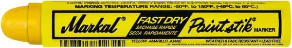 Markal - Yellow Paint Marker - Round Crayon Tip, Alcohol Base Ink - Exact Tool & Supply