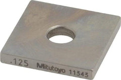 Mitutoyo - 0.125" Square Steel Gage Block - Accuracy Grade 0, Includes Certificate of Inspection - Exact Tool & Supply