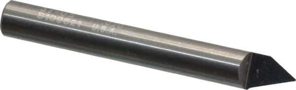 Onsrud - 60° Incl Angle, 1/4" Shank Diam, 2" OAL, 0.02" Cut Diam, Conical Engraving Cutter - 1/2" LOC, 0.02" Tip Diam, 1 Flute, Right Hand Cut, Solid Carbide, Uncoated - Exact Tool & Supply