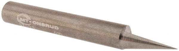 Onsrud - 30° Incl Angle, 1/4" Shank Diam, 2" OAL, 0.01" Cut Diam, Conical Engraving Cutter - 1/2" LOC, 0.01" Tip Diam, 1 Flute, Right Hand Cut, Solid Carbide, Uncoated - Exact Tool & Supply
