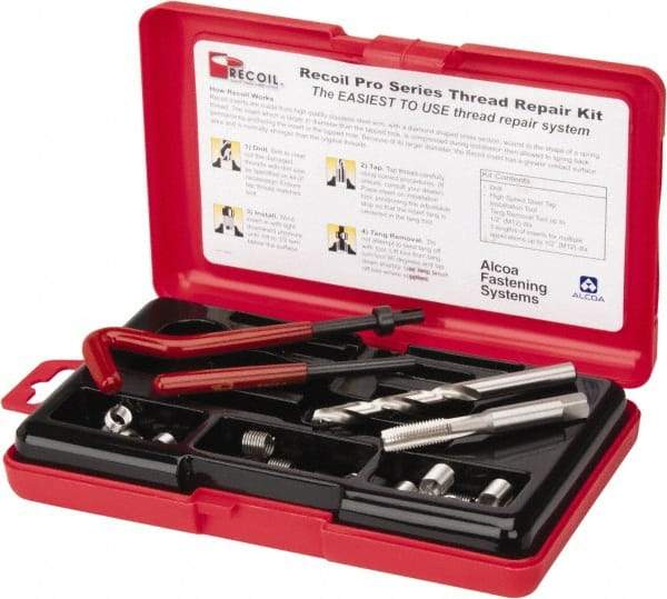 Value Collection - 36 Inserts, M8x1.25, M8x1.25 Metric Coarse, Thread Repair Kit - 12mm Insert Length - Exact Tool & Supply