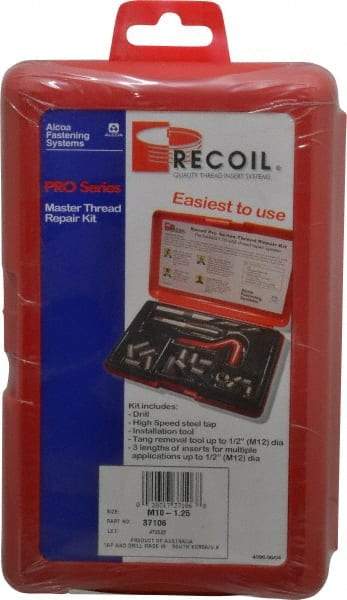 Value Collection - 36 Inserts, M10x1.25, M10x1.25 Metric Fine, Thread Repair Kit - 15mm Insert Length - Exact Tool & Supply