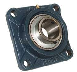 Value Collection - 1-11/16" ID, 5-13/32" OAW x 5-13/32" OAL x 5-13/32" OAH 4-Bolt High Temperature Flange Bearing - 4,510 Lb Static Cap, 7,200 Lb Dyn Cap, 4-1/8" Btw Mnt Hole Ctrs, 55/64" Base-to-Ctr Ht, Cast Iron - Exact Tool & Supply