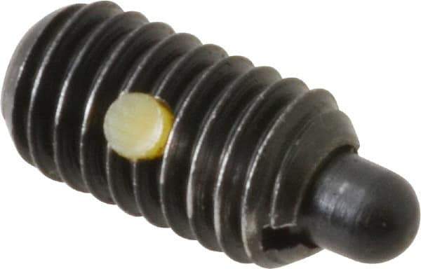 Gibraltar - 3/8-16, 11/16" Thread Length, 3/16" Plunger Projection, Steel Threaded Spring Plunger - 0.186" Max Plunger Diam, 1 Lb Init End Force, 12 Lb Final End Force - Exact Tool & Supply