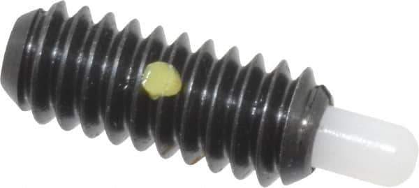 Gibraltar - 1/4-20, 5/8" Thread Length, 3/16" Plunger Projection, Steel Threaded Spring Plunger - 0.119" Max Plunger Diam, 0.5 Lb Init End Force, 6 Lb Final End Force - Exact Tool & Supply