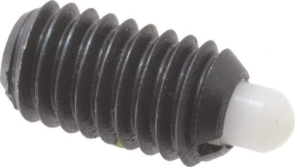 Gibraltar - 3/8-16, 11/16" Thread Length, 3/16" Plunger Projection, Steel Threaded Spring Plunger - 0.186" Max Plunger Diam, 1 Lb Init End Force, 12 Lb Final End Force - Exact Tool & Supply