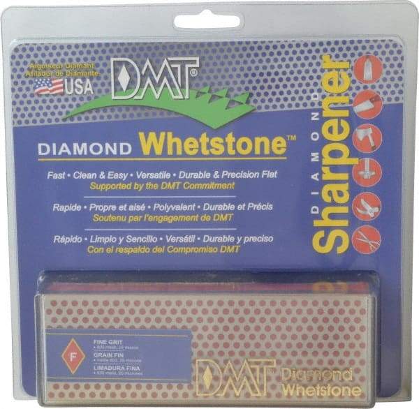DMT - 6" Long x 2" Wide x 3/4" Thick, Diam ond Sharpening Stone - Rectangle, 600 Grit, Fine Grade - Exact Tool & Supply