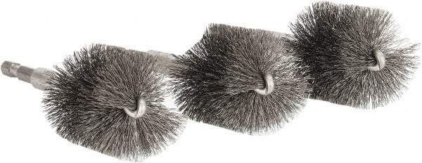 Ridgid - 1-1/2 Inch Inside Diameter, 1-3/4 Inch Actual Brush Diameter, Steel, Power Fitting and Cleaning Brush - Exact Tool & Supply