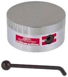 Suburban Tool - Fine Pole Round Permanent Magnetic Rotary Chuck - 7-3/4" Wide x 2-15/16" High, Ceramic - Exact Tool & Supply