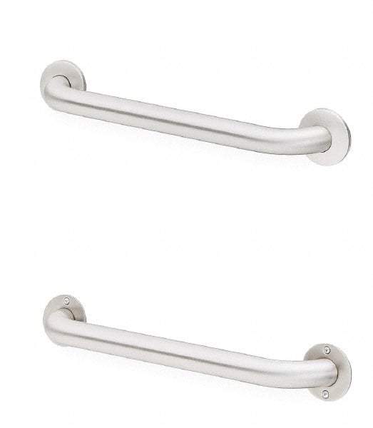 Bradley - Washroom Partition Stainless Steel Grab Bar - 42 Inch Long, Compatible with Shower and Toilet Stalls - Exact Tool & Supply