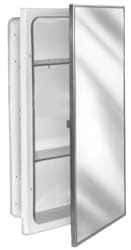 Bradley - 3 Shelf Recessed Mount Metal Medicine Cabinet - 26" High x 16" Wide x 4-1/2" Deep, Adjustable Shelves - Exact Tool & Supply
