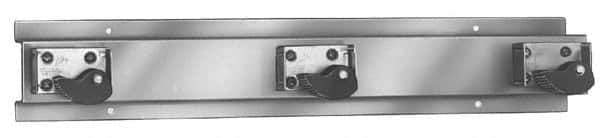 Bradley - 4" High, Stainless Steel with Rubber Holders, Wall Strip Organizer - 36" Long, 4 Holders - Exact Tool & Supply