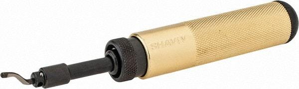 Shaviv - 4 Piece, High Speed Steel Blade, Hand Deburring Tool Set - B Blade Holder, For Hole Edge, Straight Edge - Exact Tool & Supply