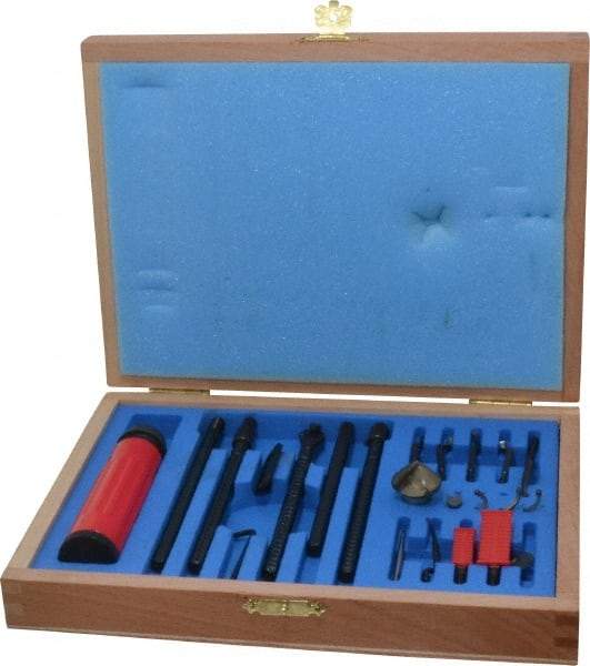 Shaviv - 21 Piece Carbide, High Speed Steel Blade Hand Deburring Tool Set - B, C, D, E, F Blade Holder, B10, B20, B30, B50, B60, B70;C40, C42;D80;E100, E200, E300, E350, E600;F20 Blades, For Flat Surface, Hole Edge, Straight Edge - Exact Tool & Supply