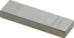 Mitutoyo - 0.147" Rectangular Steel Gage Block - Accuracy Grade AS-1, Includes Certificate of Inspection - Exact Tool & Supply