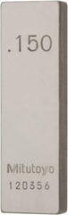 Mitutoyo - 0.15" Rectangular Steel Gage Block - Accuracy Grade AS-1, Includes Certificate of Inspection - Exact Tool & Supply
