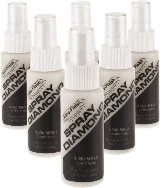 Accu-Finish - 2 oz Diamond Spray Compound - 8,000 Grit, Clear, Use on Ceramic - Exact Tool & Supply