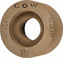 Camel Grinding Wheels - 6" Wide x 12" Diam, Type 7 Feed Regulating Wheel - 5" Hole Size, 80 Grit, Hardness R, 7-1/2" Diam x 1-1/2" Deep Recess, 7-1/2" Diam x 1-1/2" Deep Opposite Side Recess - Exact Tool & Supply