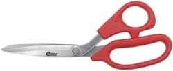 Clauss - 3-1/4" LOC, 8" OAL Stainless Steel Standard Shears - Ambidextrous, Plastic Offset Handle, For General Purpose Use - Exact Tool & Supply