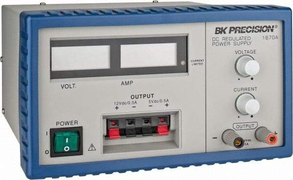 B&K Precision - 165 Watt, 0 to 3 Amp, 0 to 30V, 12V, 5V Output, Power Supply - 3 Outputs, 8-1/2 Inch Wide x 9-1/2 Inch Deep x 4.9 Inch High, 32 to 104°F, 3 Digit, LCD Display - Exact Tool & Supply