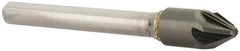 SGS - 3/8" Head Diam, 1/4" Shank Diam, 6 Flute 60° Solid Carbide Countersink - Exact Tool & Supply