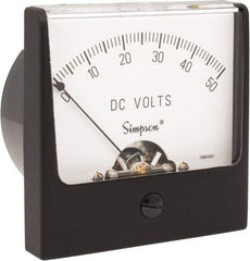 Simpson Electric - Analog, DC Voltmeter, Panel Meter - 60 Hz, 1000 Ohms at 60 Hz, 50 VDC - Exact Tool & Supply