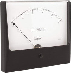 Simpson Electric - Analog, DC Voltmeter, Panel Meter - 60 Hz, 1000 Ohms at 60 Hz, 10 VDC - Exact Tool & Supply